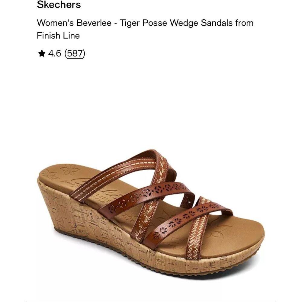 SKETCHERS Cali Tiger Posse Wedge Sandals